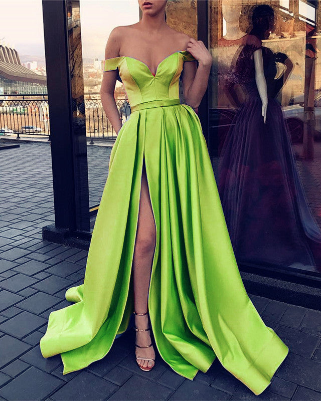 lime green formal dress
